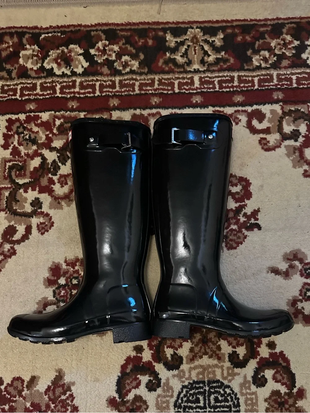 Hunter Tour black tall gloss rain boots